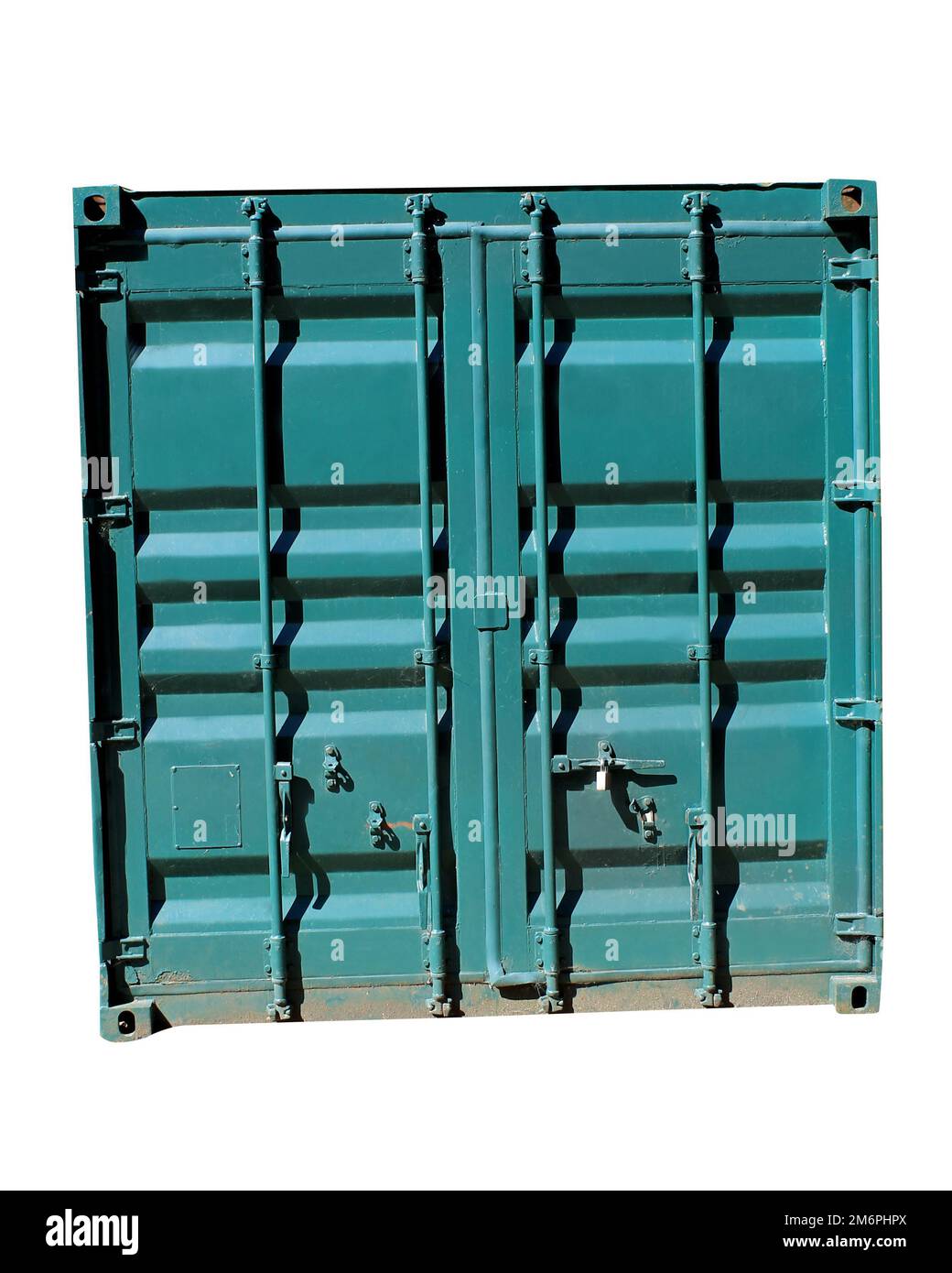 Industrial container storage unit isolated on white. Stock Photo