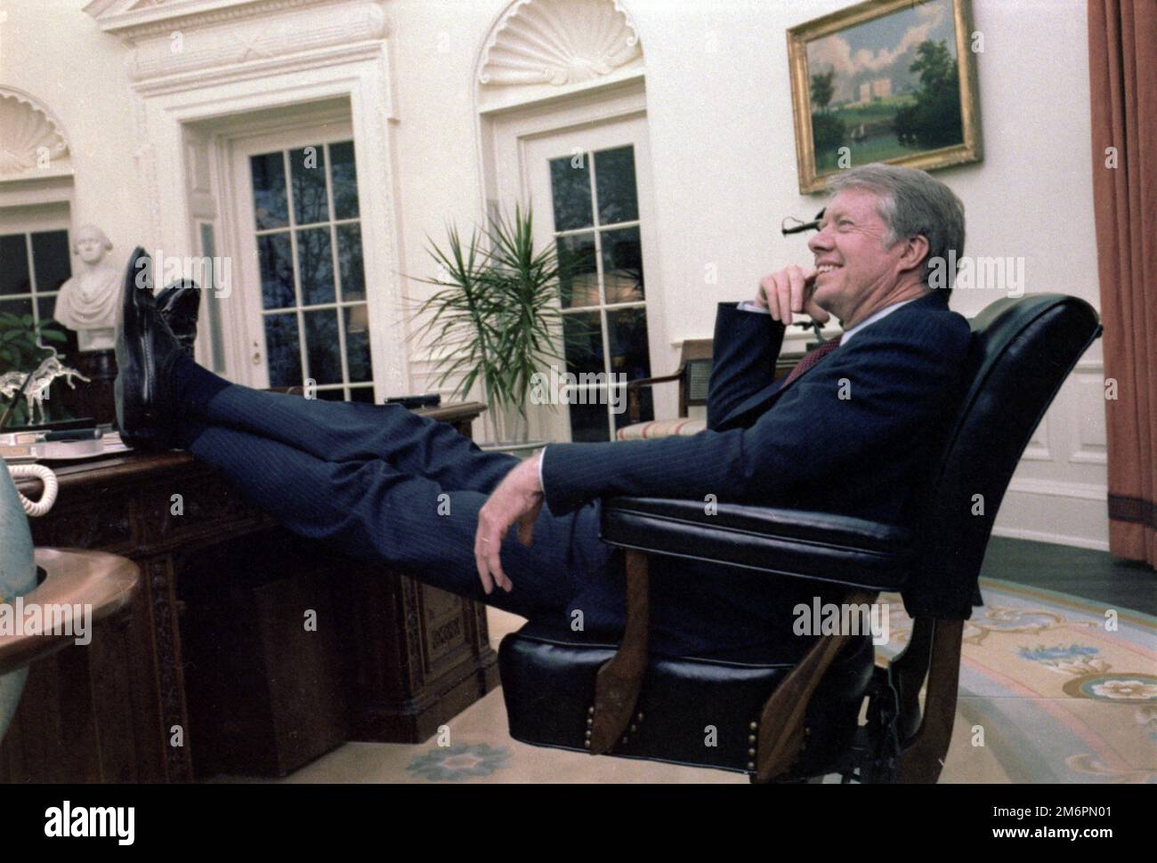President of The United States, Jimmy Carter, sitting in the Oval