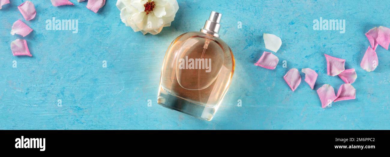 Perfume Bottle Chance Chanel Flowers Yellow Background Flat Lay