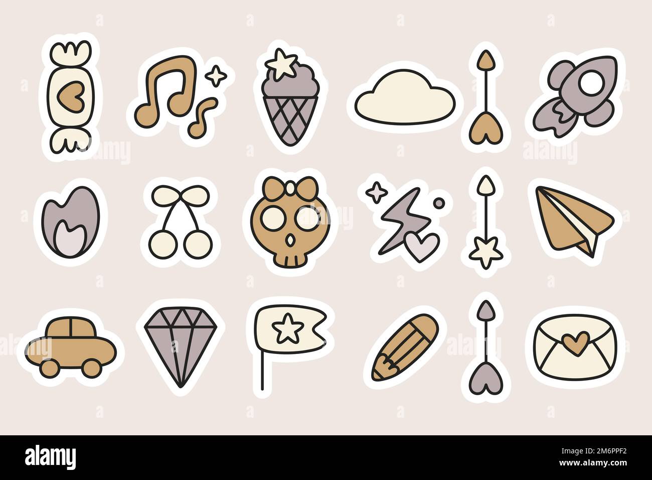 Cute planner sticker vector collection Stock Vector
