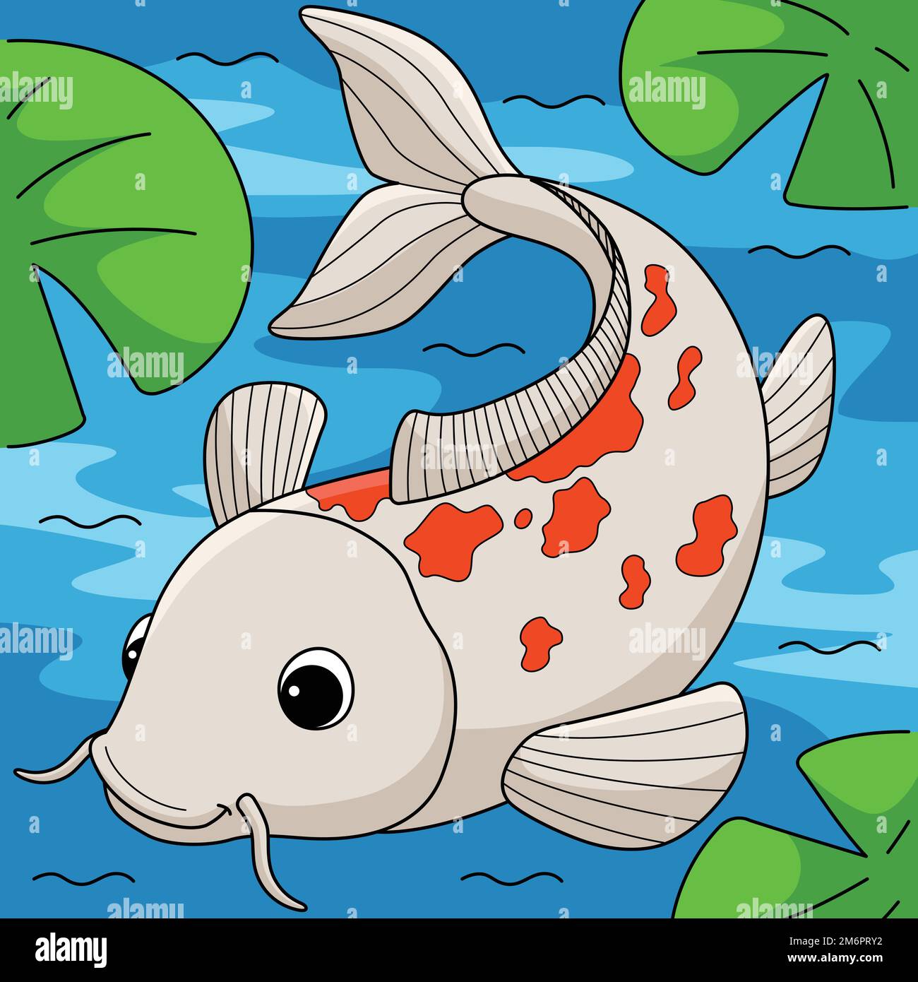 Koi Animal Colored Cartoon Illustration Stock Vector