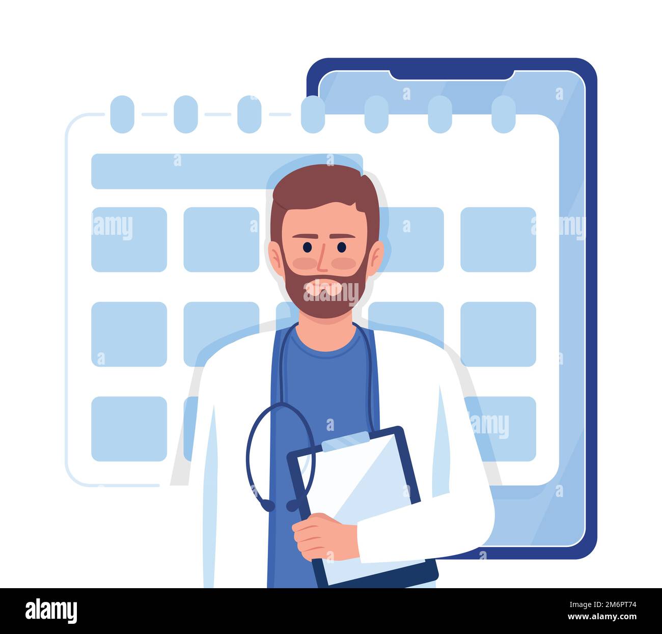 Making appointment online flat concept vector illustration Stock Vector