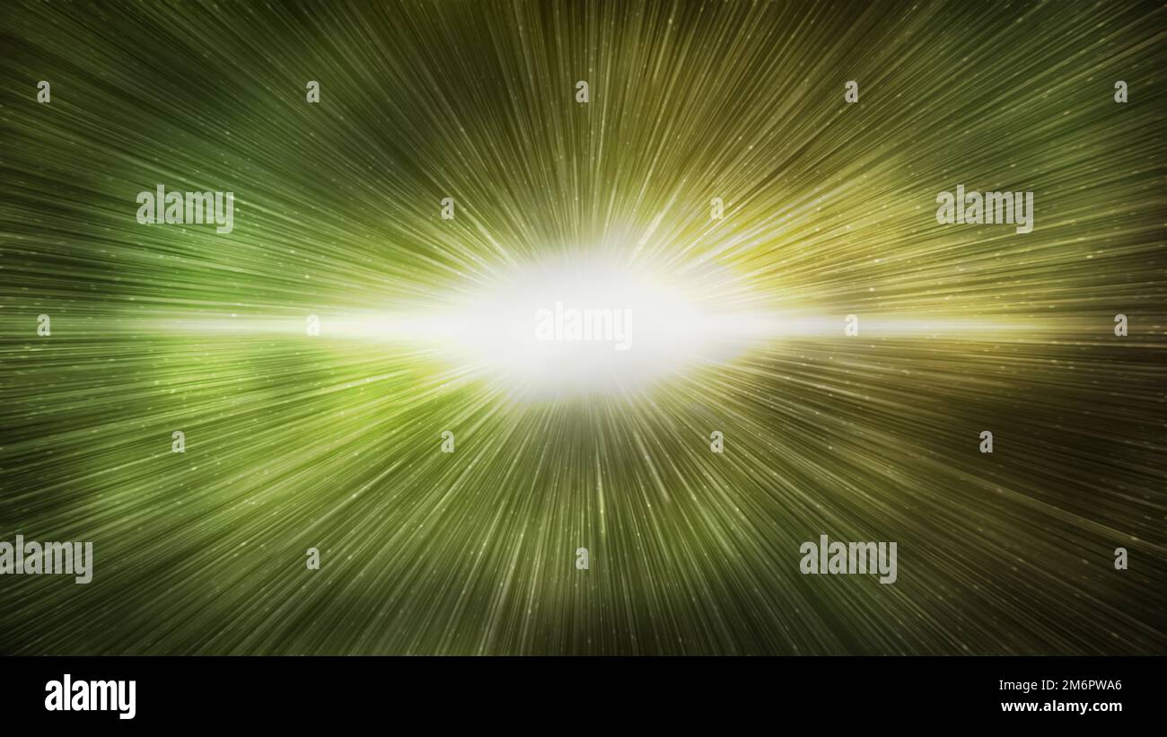 Big bang effect on bright yellow galaxy sky, horizontal background ...