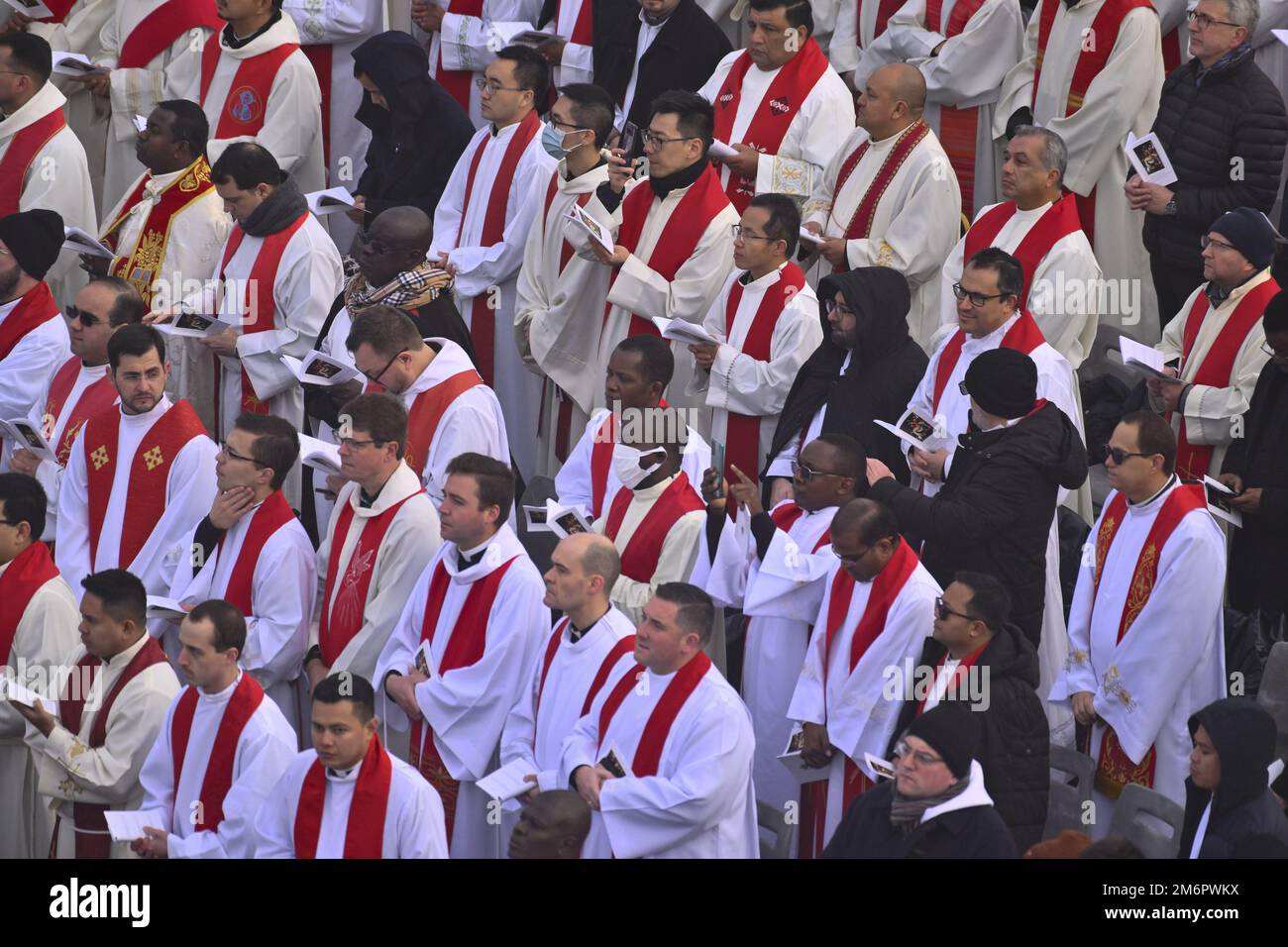 During the Funeral Mass for the Pope Emeritus Benedict XVI on January 5 ...