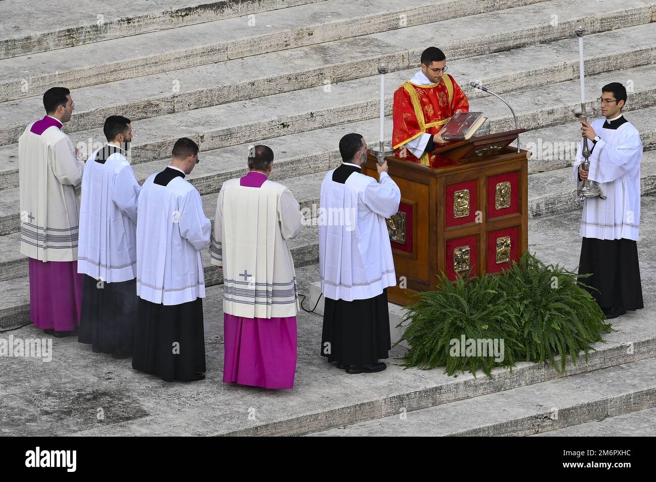 During the Funeral Mass for the Pope Emeritus Benedict XVI on January 5 ...