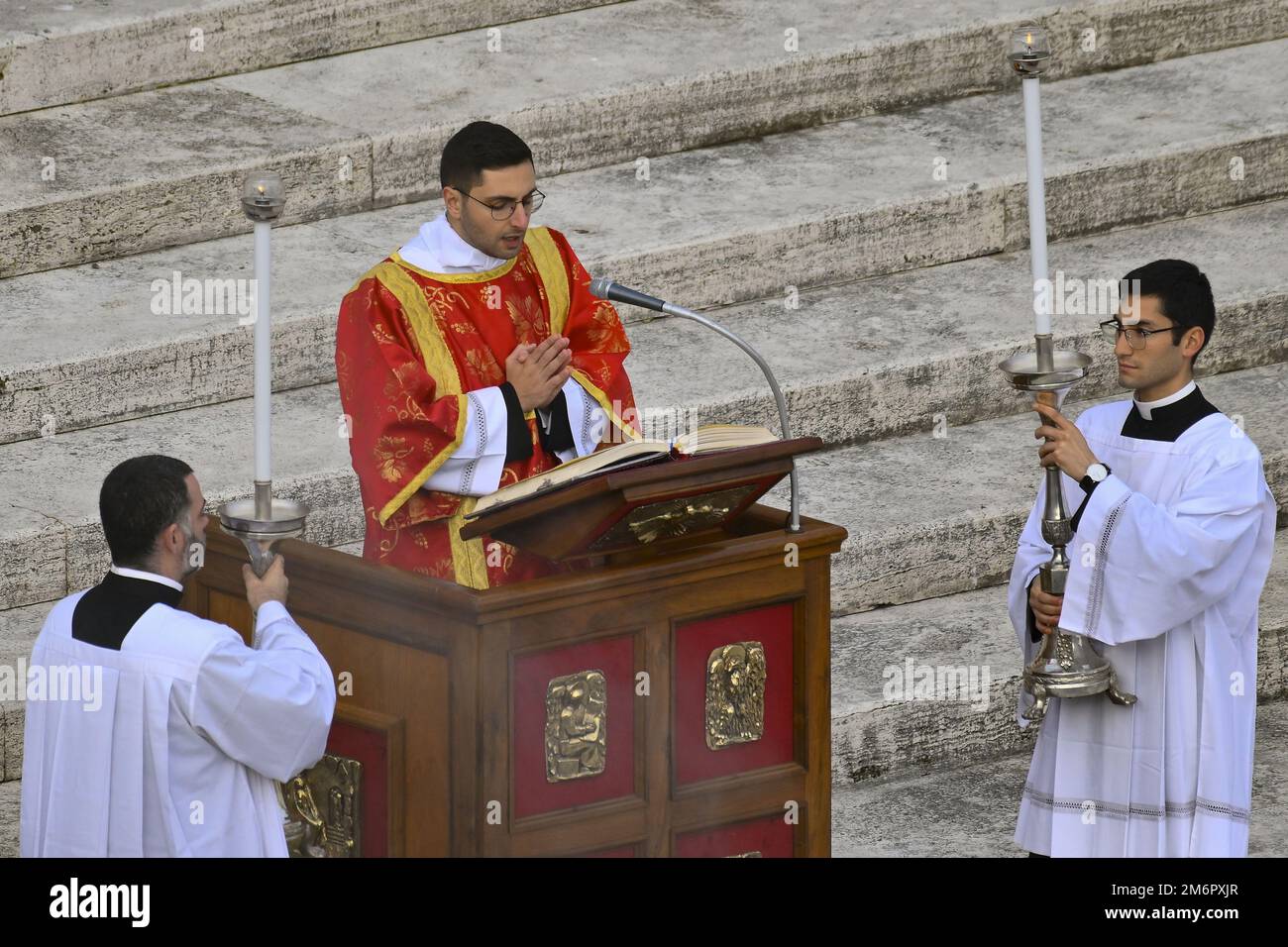 During the Funeral Mass for the Pope Emeritus Benedict XVI on January 5 ...