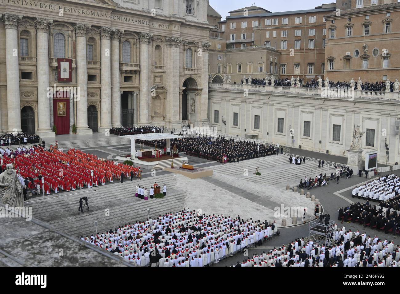 During the Funeral Mass for the Pope Emeritus Benedict XVI on January 5 ...