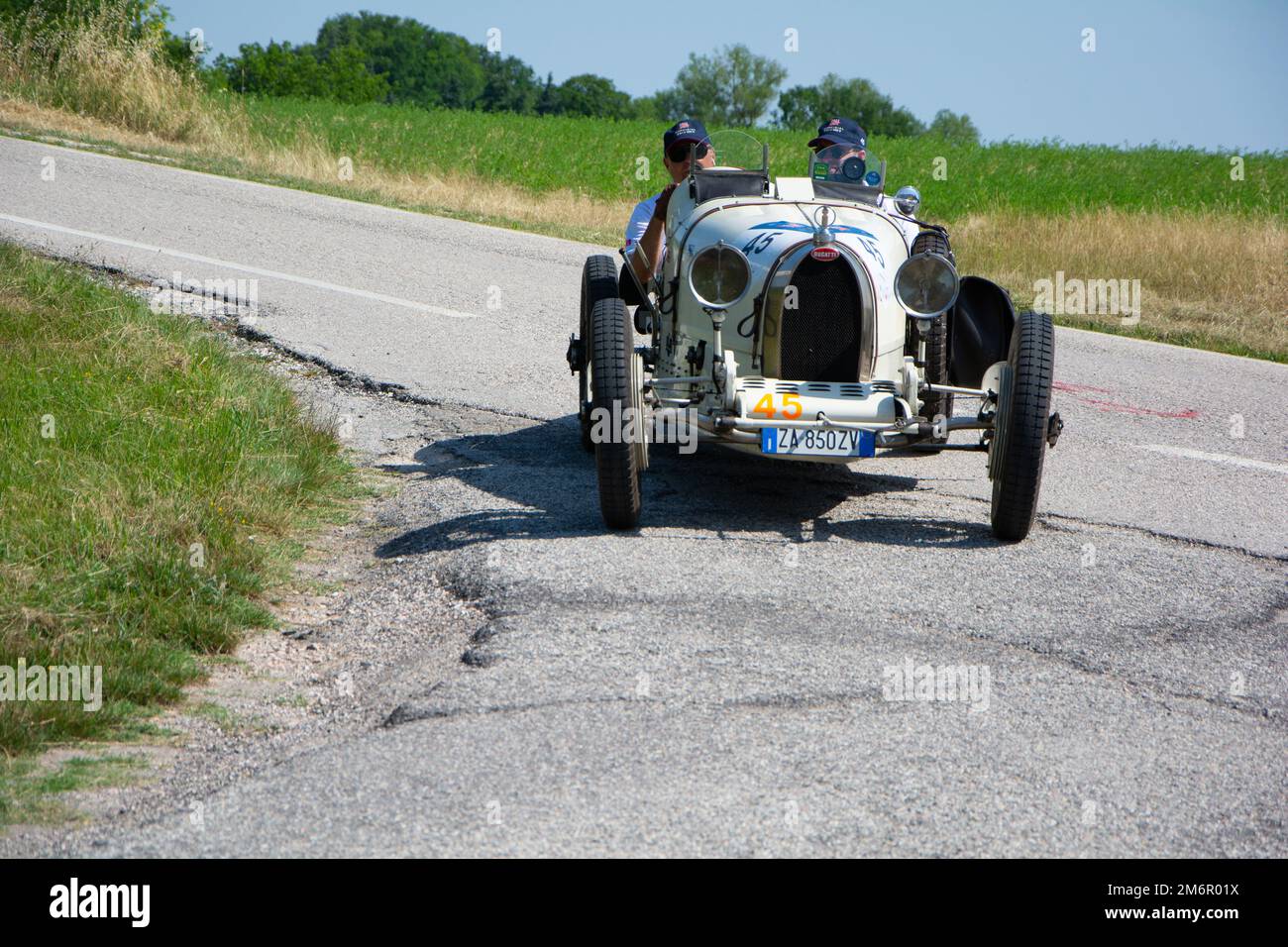 LANCIA LAMBA V SERIE CASARO 1925 on an old racing car in rally Mille Miglia 2022 the famous italian historical race (1927-1957 Stock Photo