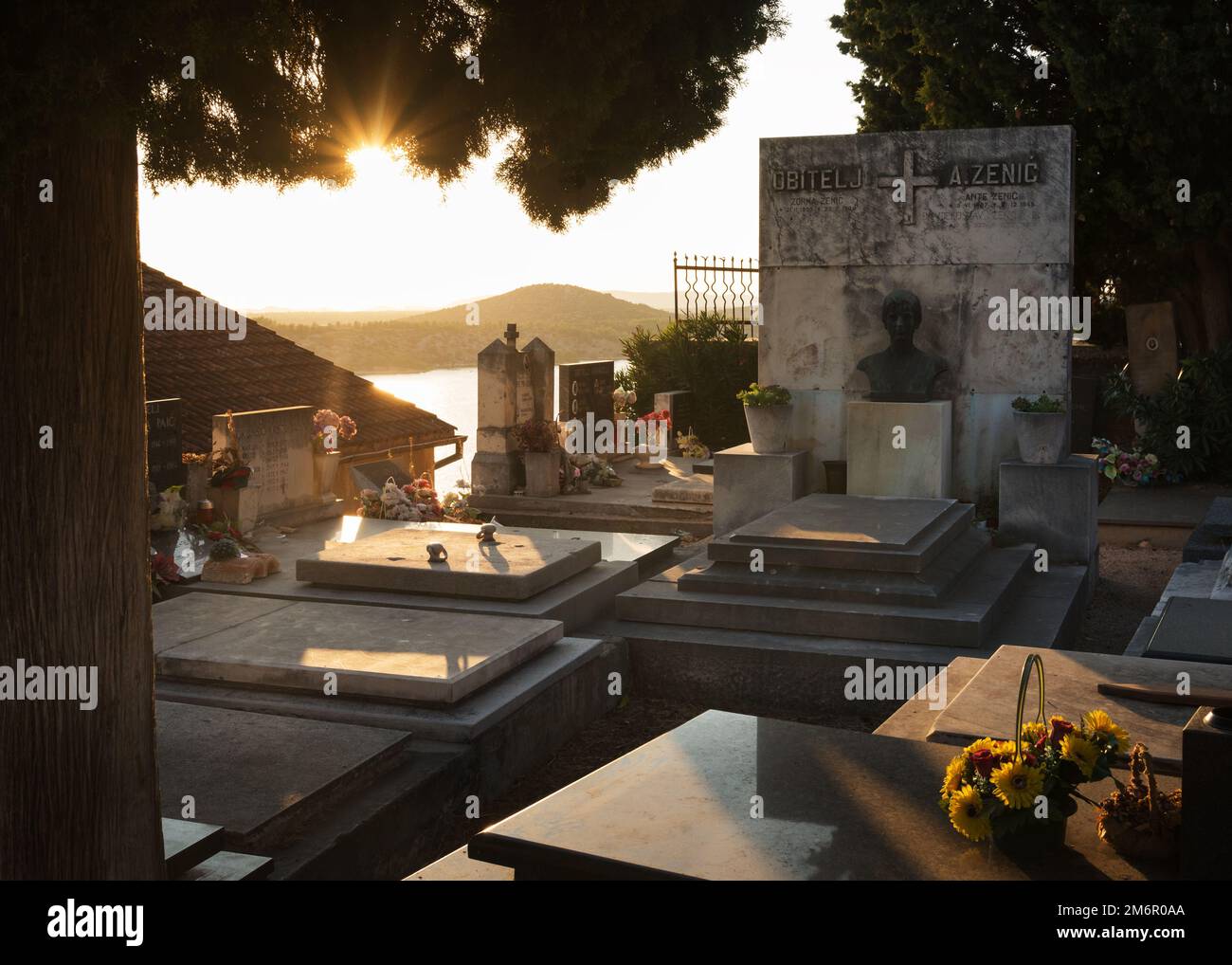 Cemetery in old town of sibenik Stock Photo