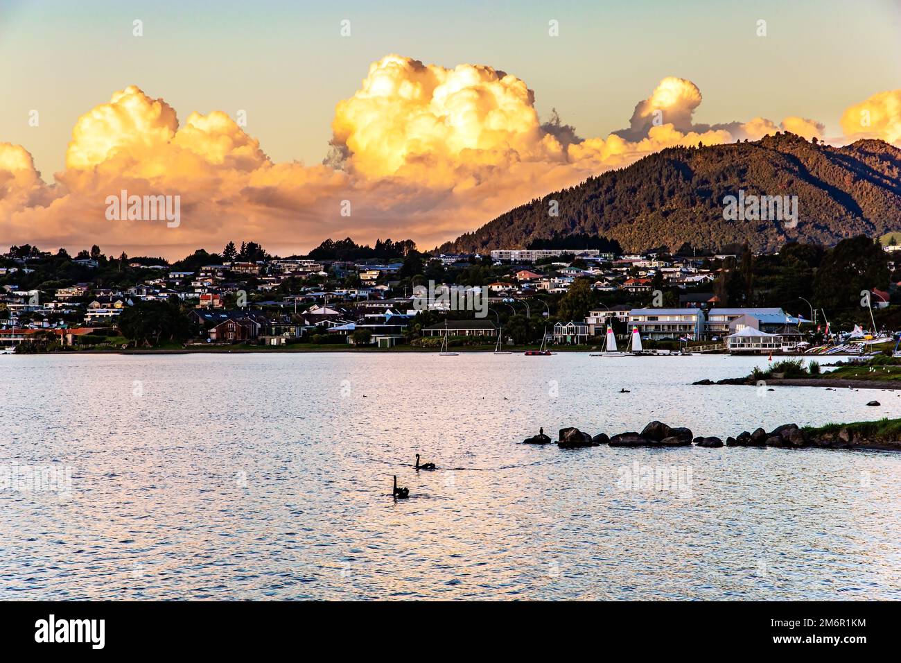 The picturesque town of Taupo Stock Photo