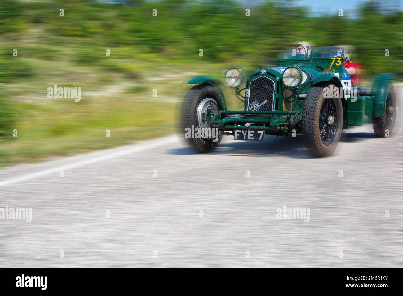 ALFA ROMEO 8C 2300 MONZA 1933 on an old racing car in rally Mille ...