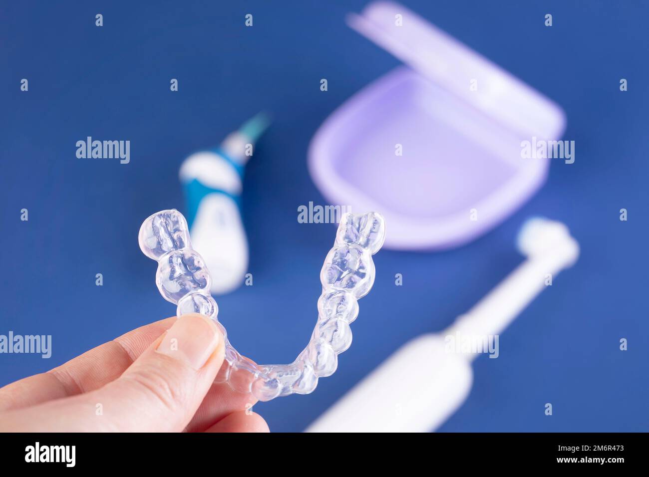 orthodontic treatment, invisible braces, new orthodontic technology, Occlusal Splint Stock Photo