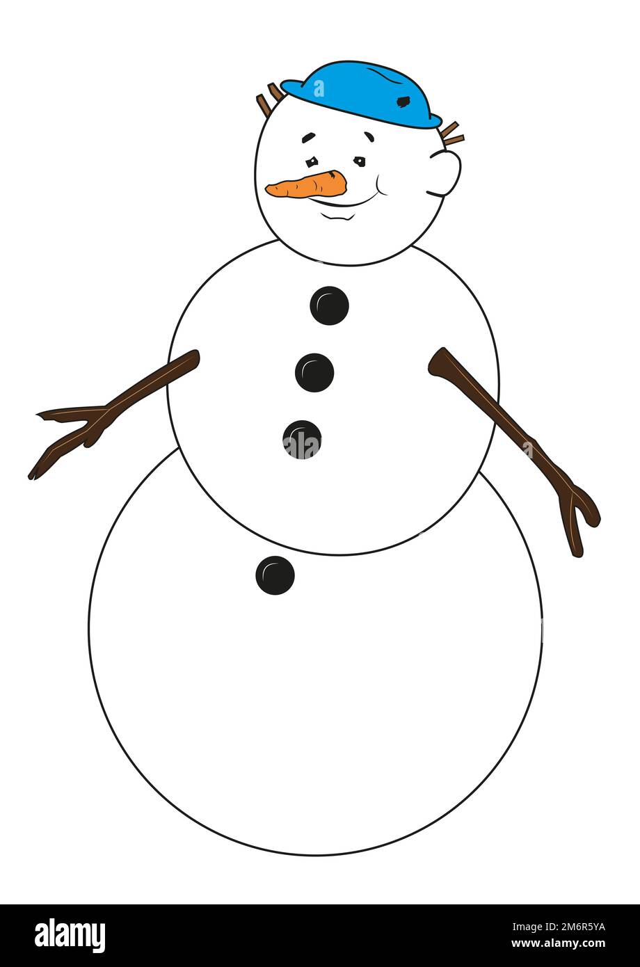 Happy Snowman Stock Photo
