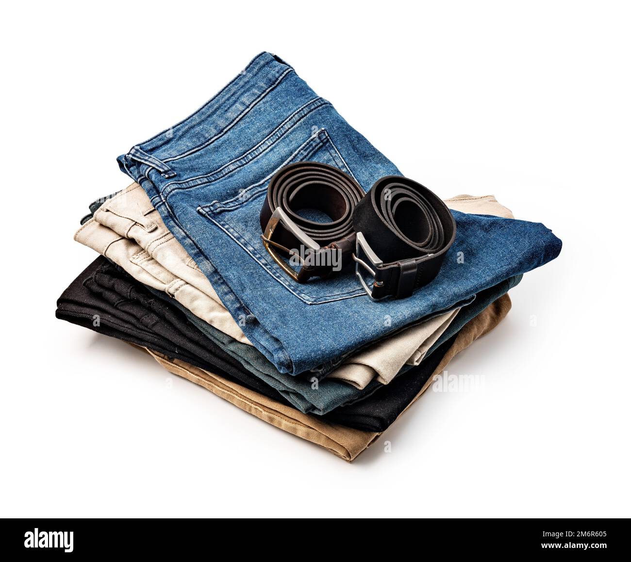 Jeans and leather belt Stock Photo
