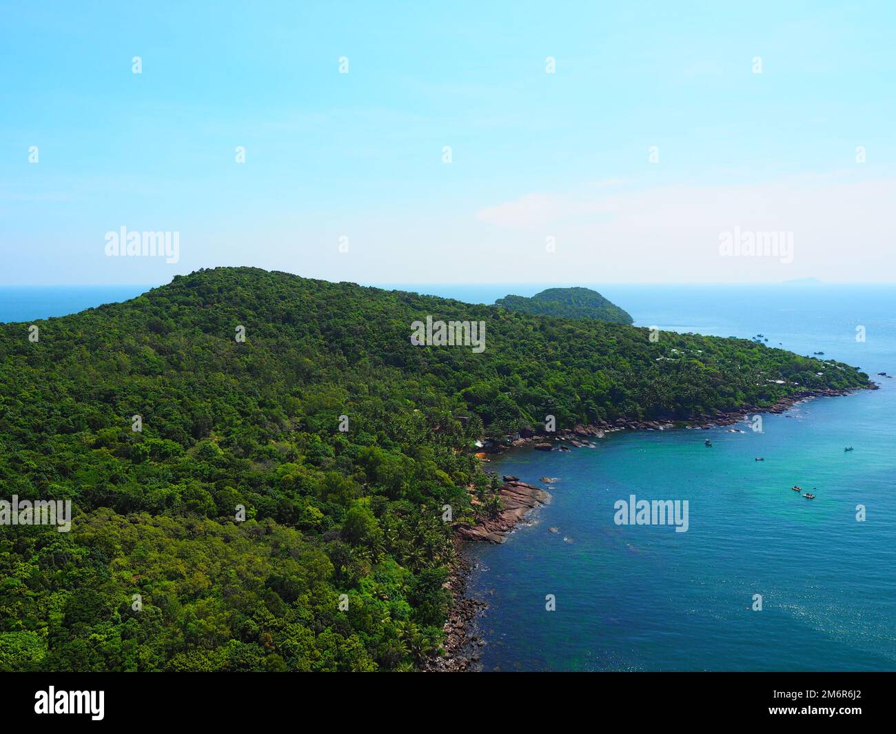 Aerial View over the green islands of the An Thoi Archipelago, Phu Quoc