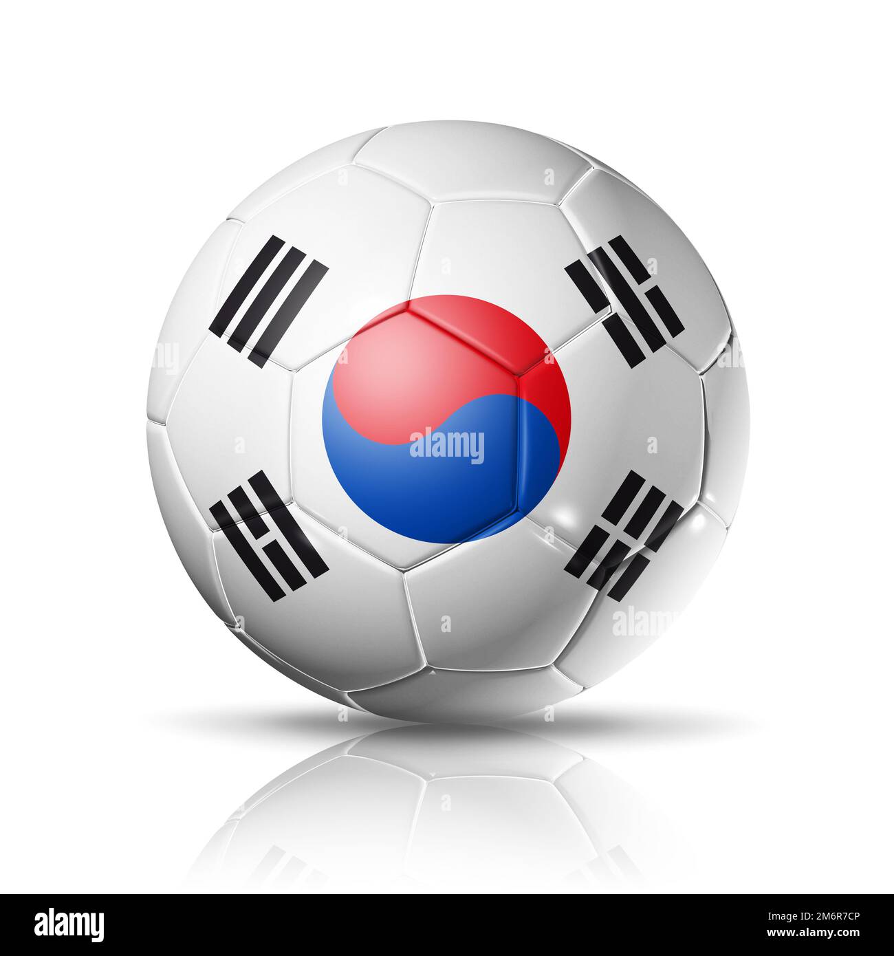Soccer football ball with south Korea flag. Illustration Stock Photo ...