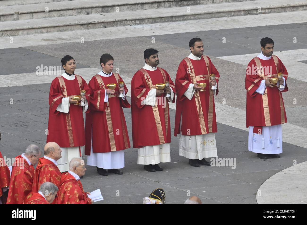 During the Funeral Mass for the Pope Emeritus Benedict XVI on January 5 ...