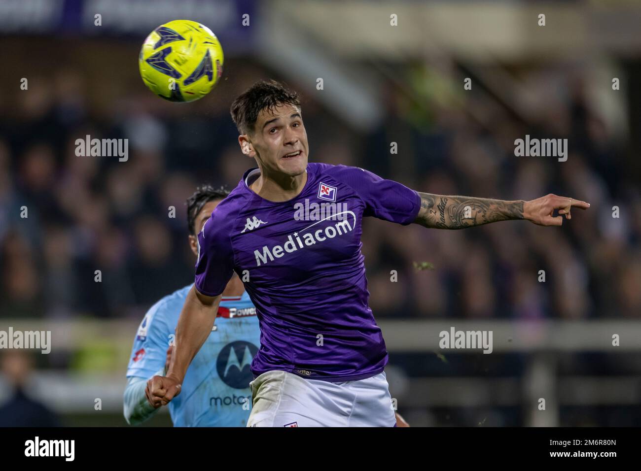 Florence, Italy. January 4, 2023 Lucas Martinez Quarta (Fiorentina) during  the Italian Serie A match between Fiorentina 1-1 Monza at Artemio Franchi  Stadium on January 4, 2023 in Florence, Italy. Credit: Maurizio