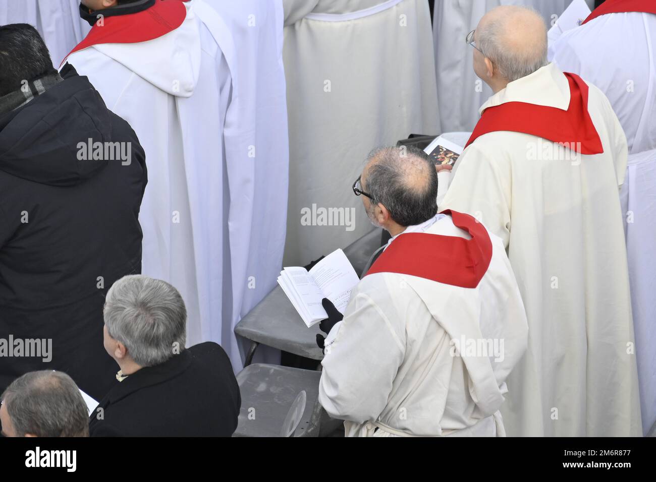 During the Funeral Mass for the Pope Emeritus Benedict XVI on January 5 ...