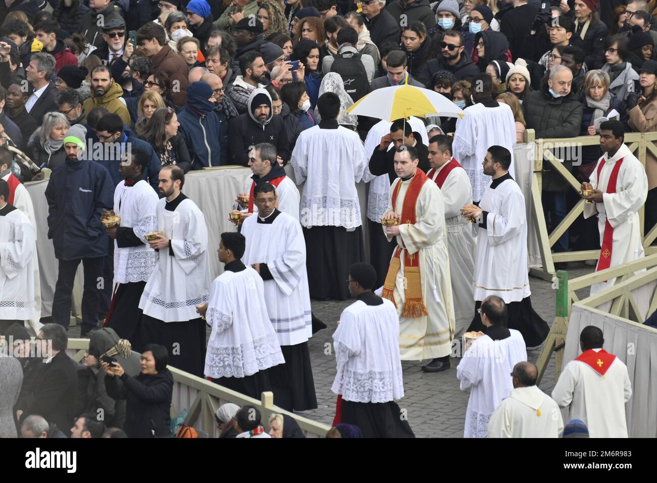 During the Funeral Mass for the Pope Emeritus Benedict XVI on January 5 ...