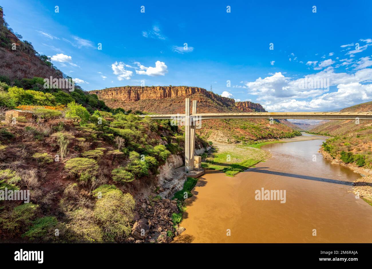 Old and new bridge across Blue Nile, Ethiopia Stock Photo