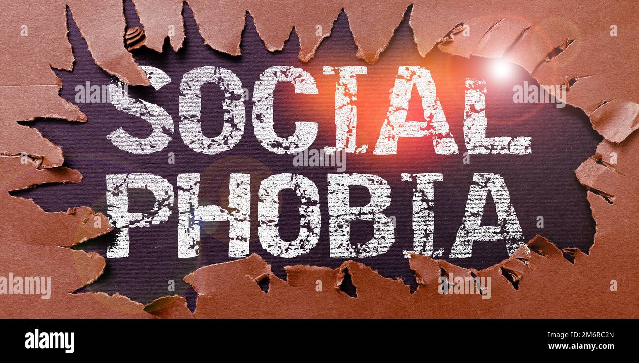 Text showing inspiration Social Phobia. Concept meaning overwhelming