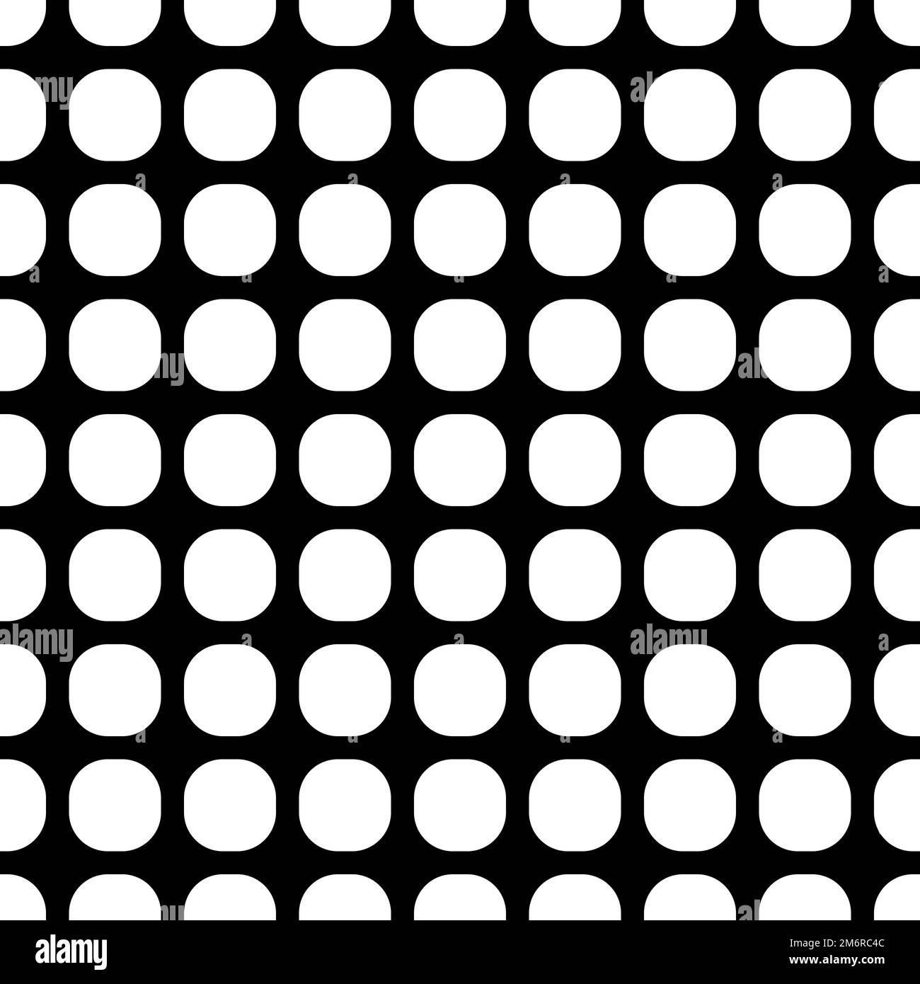 Black and white geometric pattern. 1970s geometric texture. Seamless vector geometry fashion design pattern. Rounded squares textile print. Stock Vector