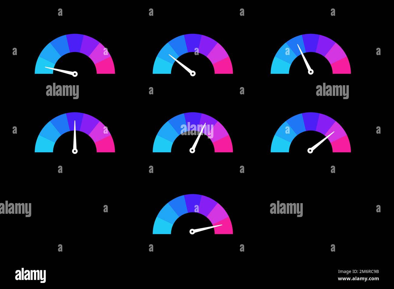 Meter set. Meters or gauges set for your project. Isolated vector illustration set Stock Vector