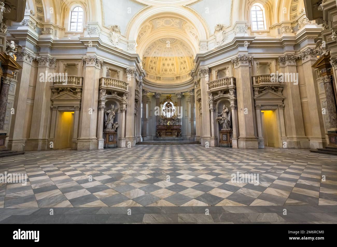 Royal Church in Reggia di Venaria Reale, Turin, Italy. Stock Photo