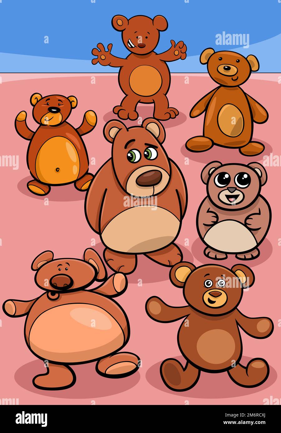 Set cartoon teddy bears hi-res stock photography and images - Alamy