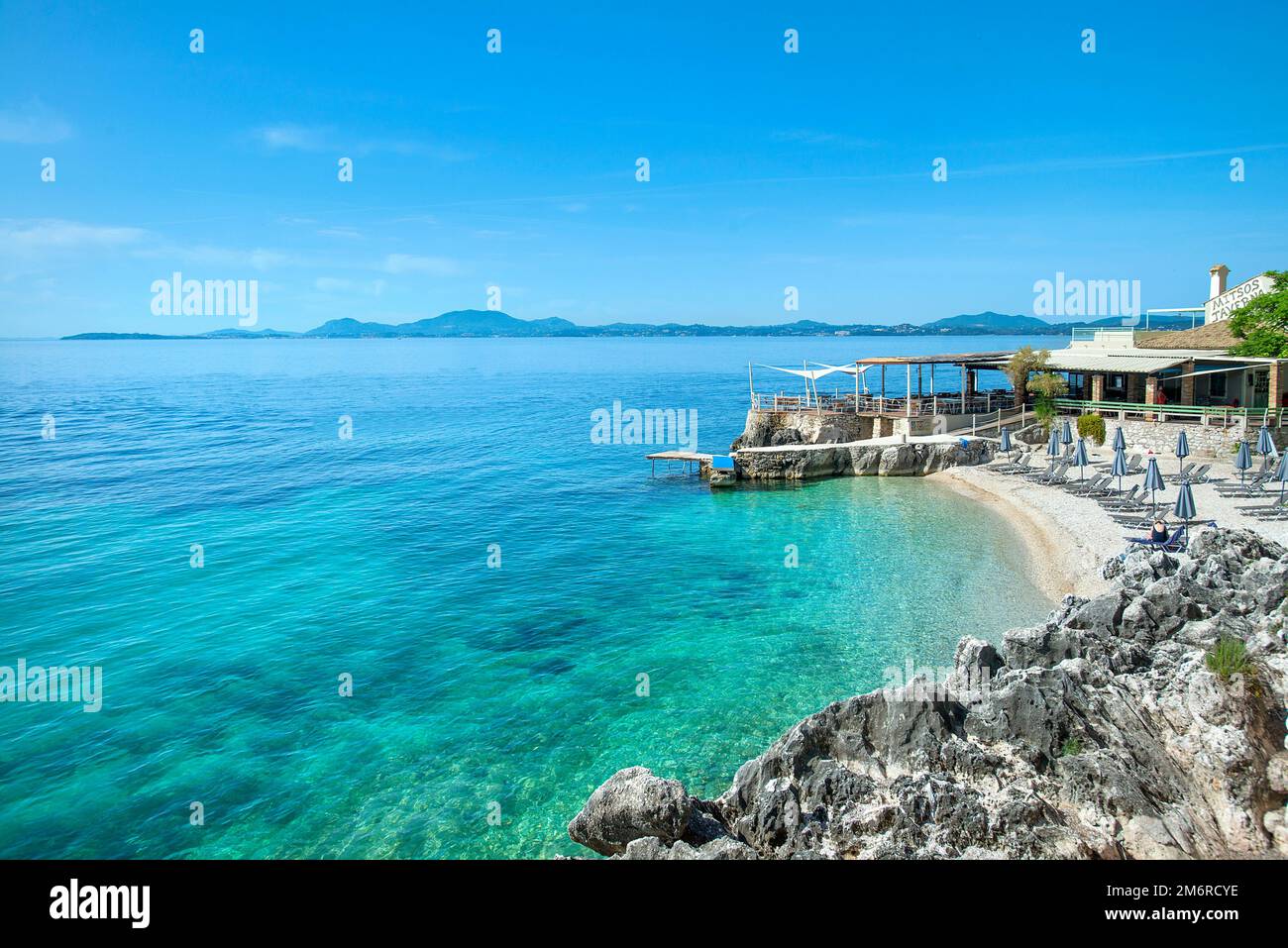 Nissaki beach, Corfu, Ionian islands, Greece Stock Photo