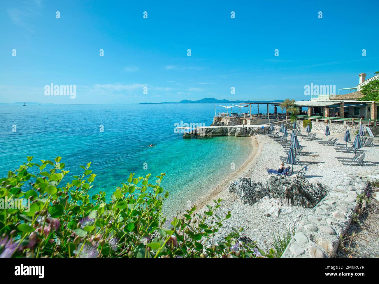 Nissaki beach, Corfu, Ionian islands, Greece Stock Photo