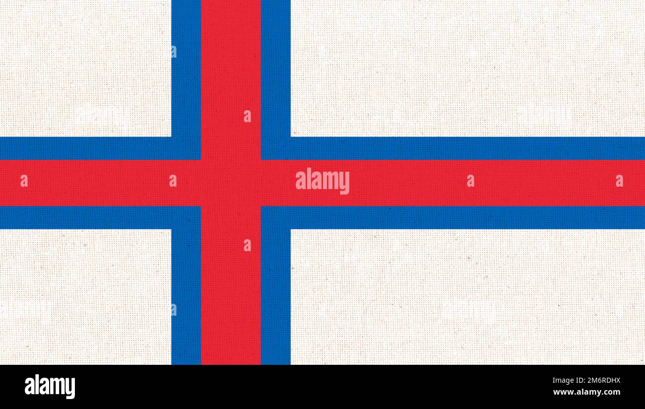 Flag of Faroe Islands. National flag of Faroe Islands. flag of island country Faroe Islands Stock Photo