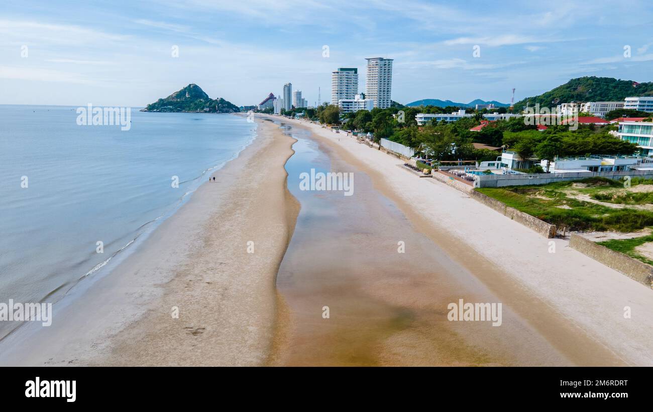 Takiab Beach Huahin Thailand, empty beach Thailand Huahin Stock Photo