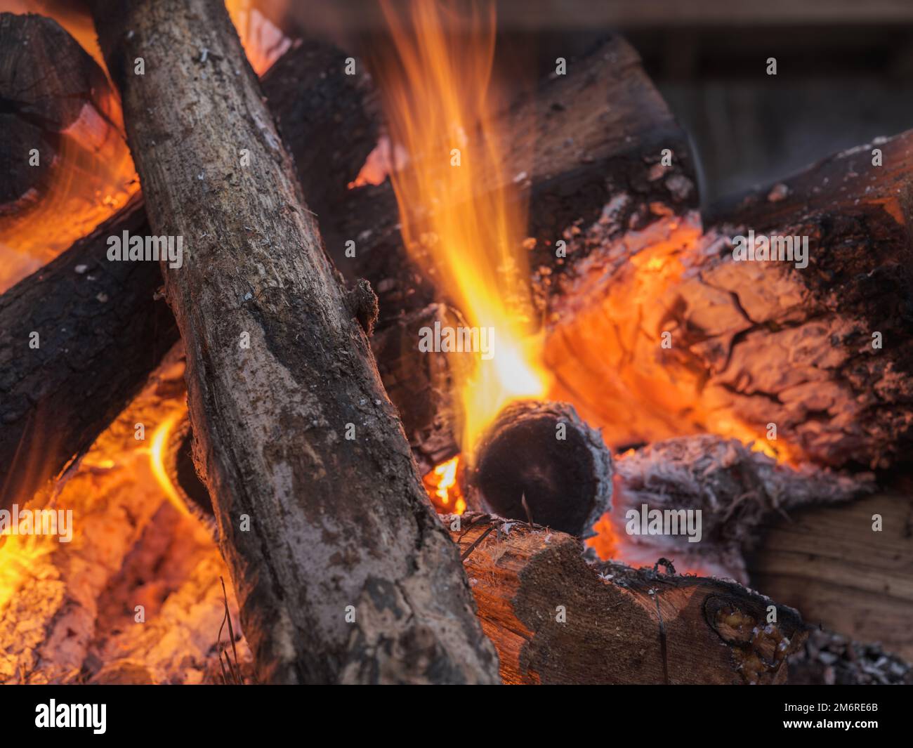 a close-up of a campfire at night Stock Photo - Alamy