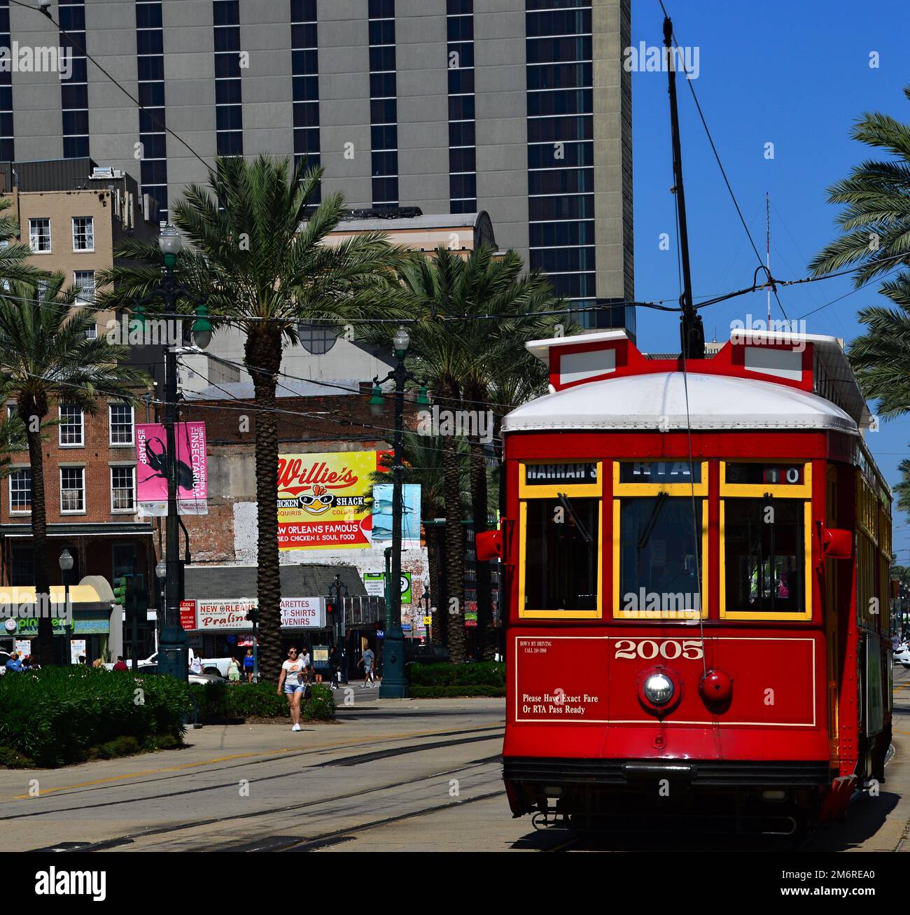 Historical Street Car in Downtown New Orleans, Louisiana Stock Photo