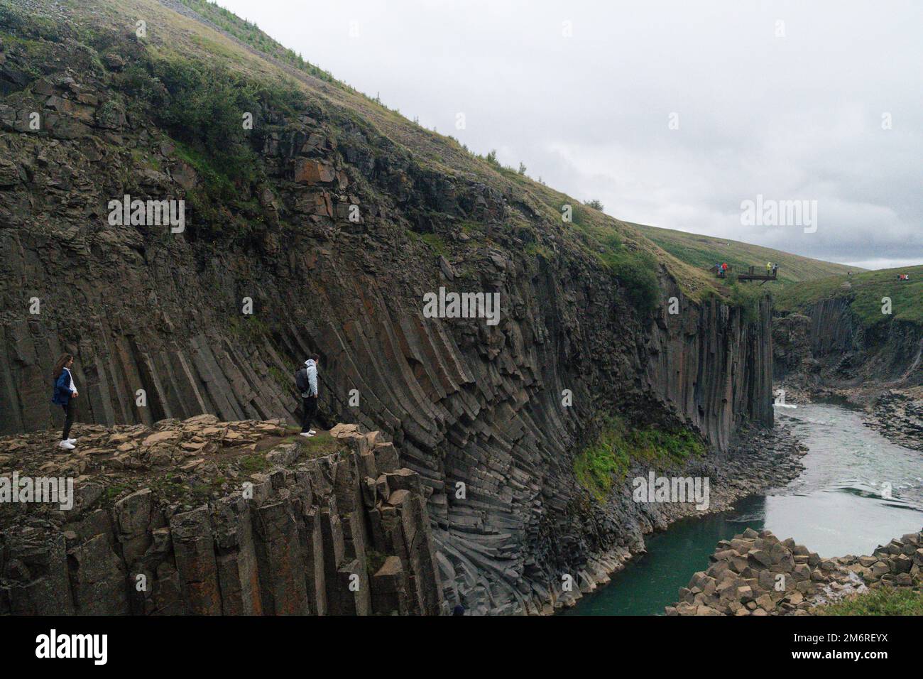 Iceland's Famous Basalt Column Studlagil Canyon Stock Photo