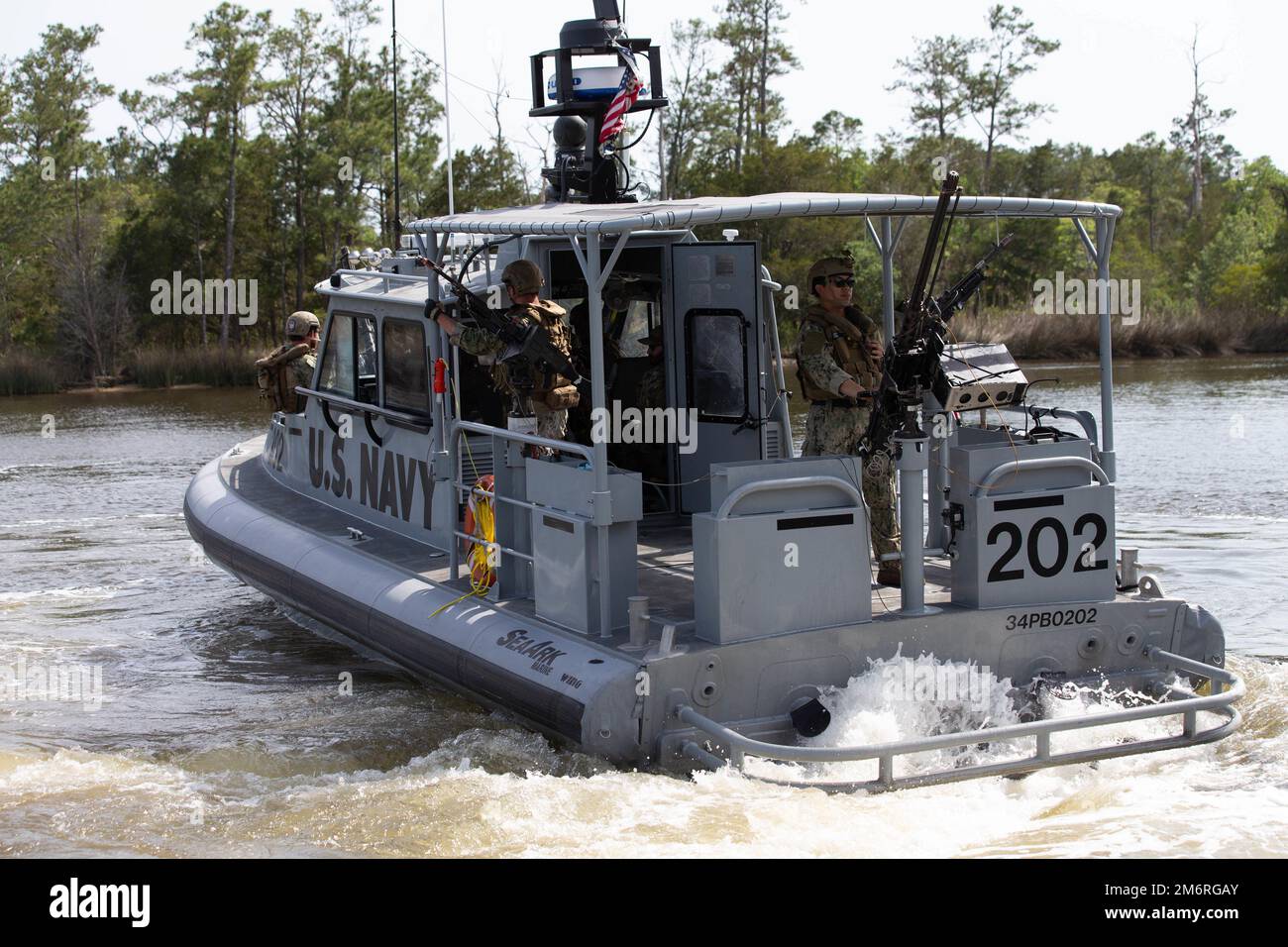 U.S. Navy sailors with Maritime Expeditionary Security Squadron 4