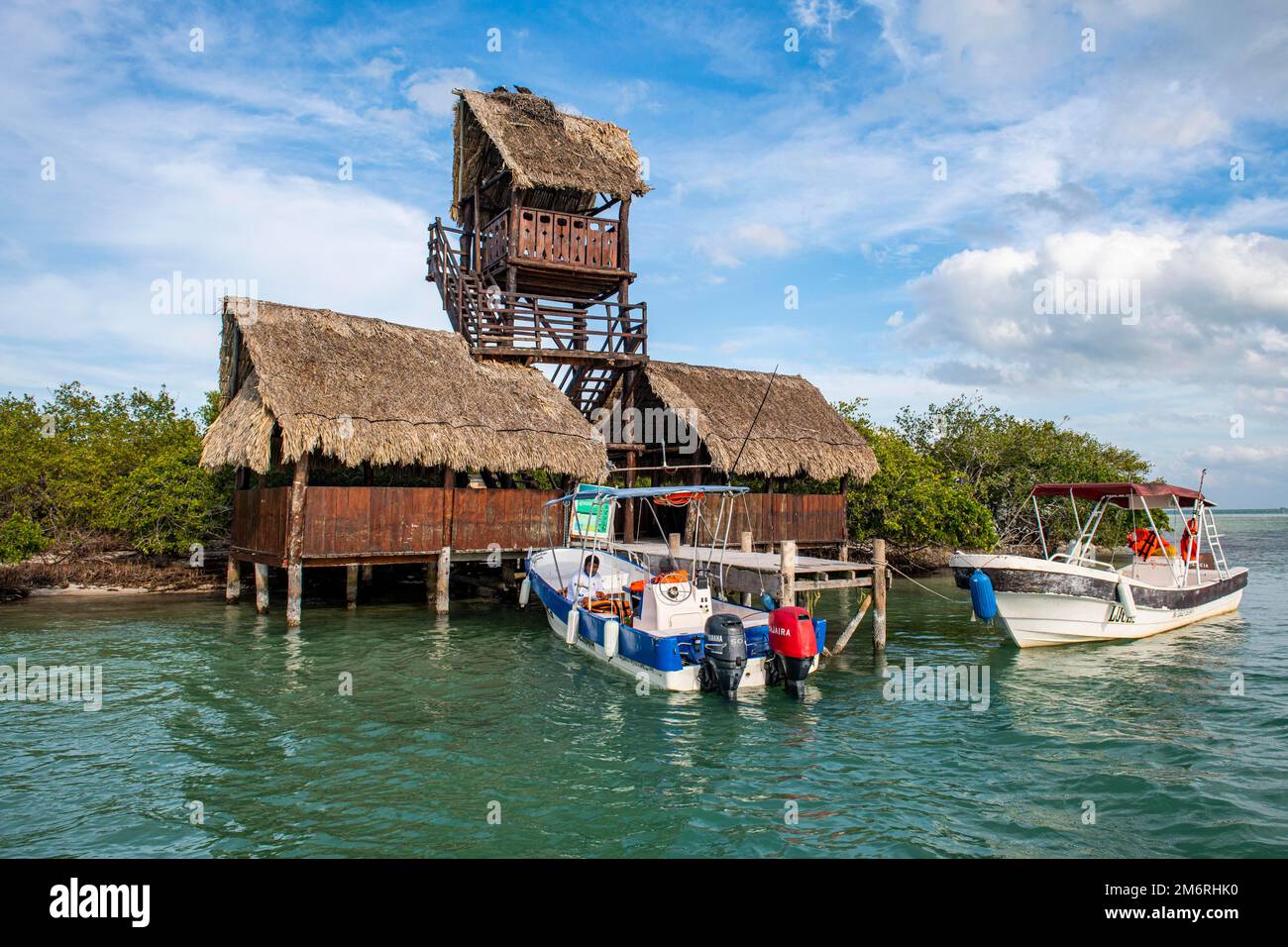 Viewing plattform, Holbox island, Yucatan Mexico Stock Photo