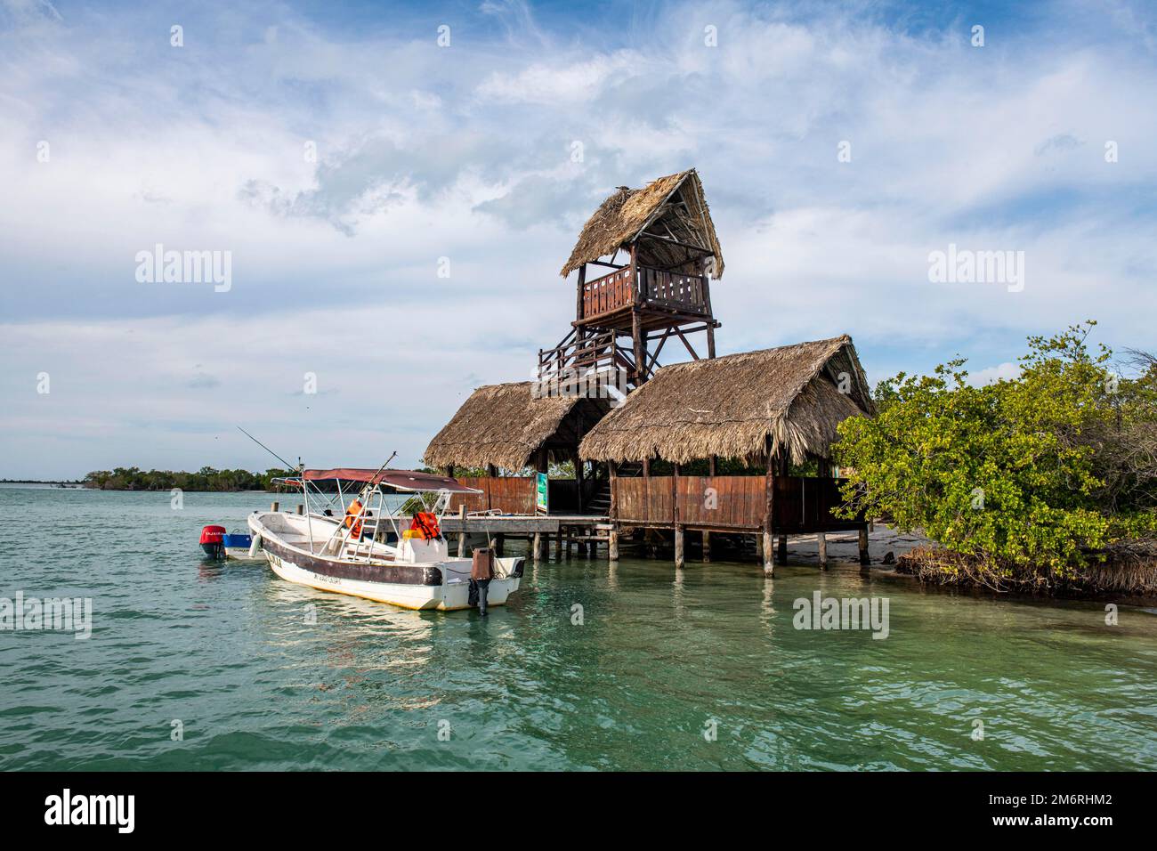 Viewing plattform, Holbox island, Yucatan Mexico Stock Photo