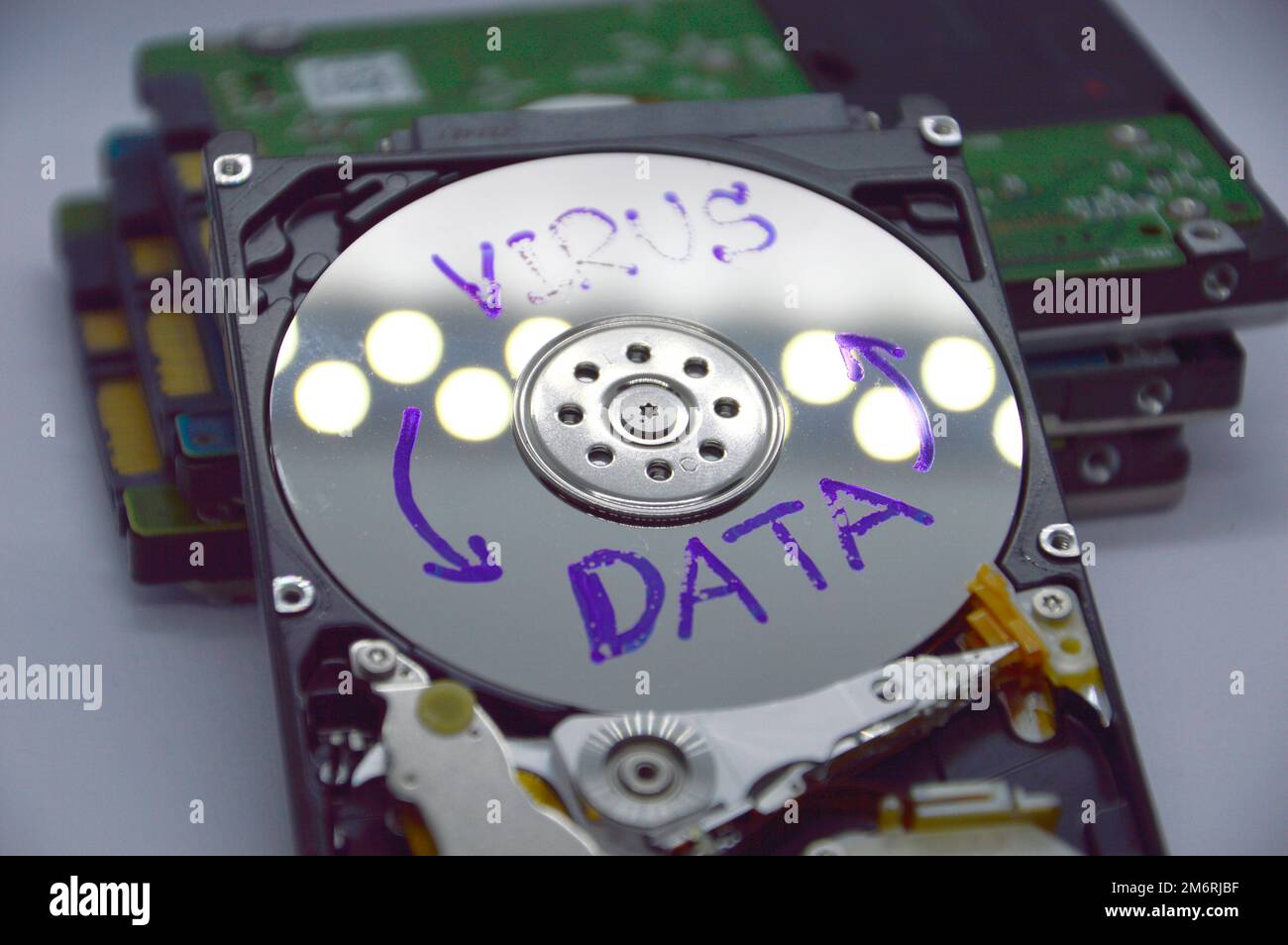 2.5-inch spinning disk type hard drive images are still commonly used today. Stock Photo
