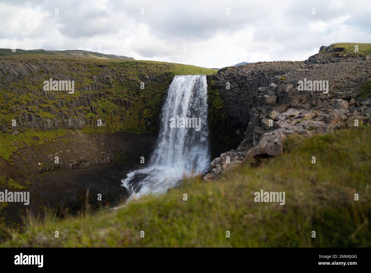 Kerlingarfoss Waterfall near Olafsvik on Iceland's Snafellsnes peninsula. Stock Photo