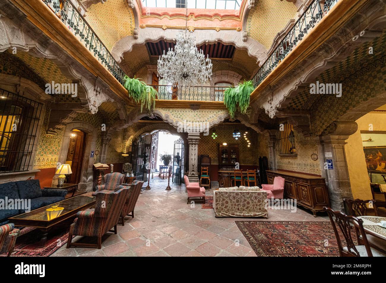 Marquesa Hotel La Casa De La Marquesa, Unesco site Queretaro, Mexico Stock Photo ...