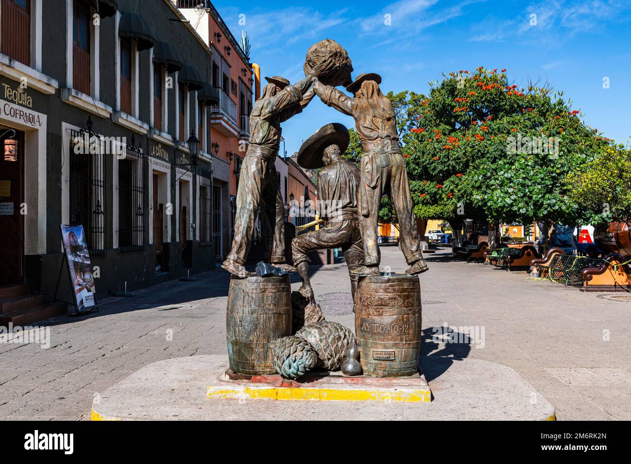 Tequila monument, Plaza Principal Tequila, Unesco site Tequila, Jalisco, Mexico Stock Photo Alamy