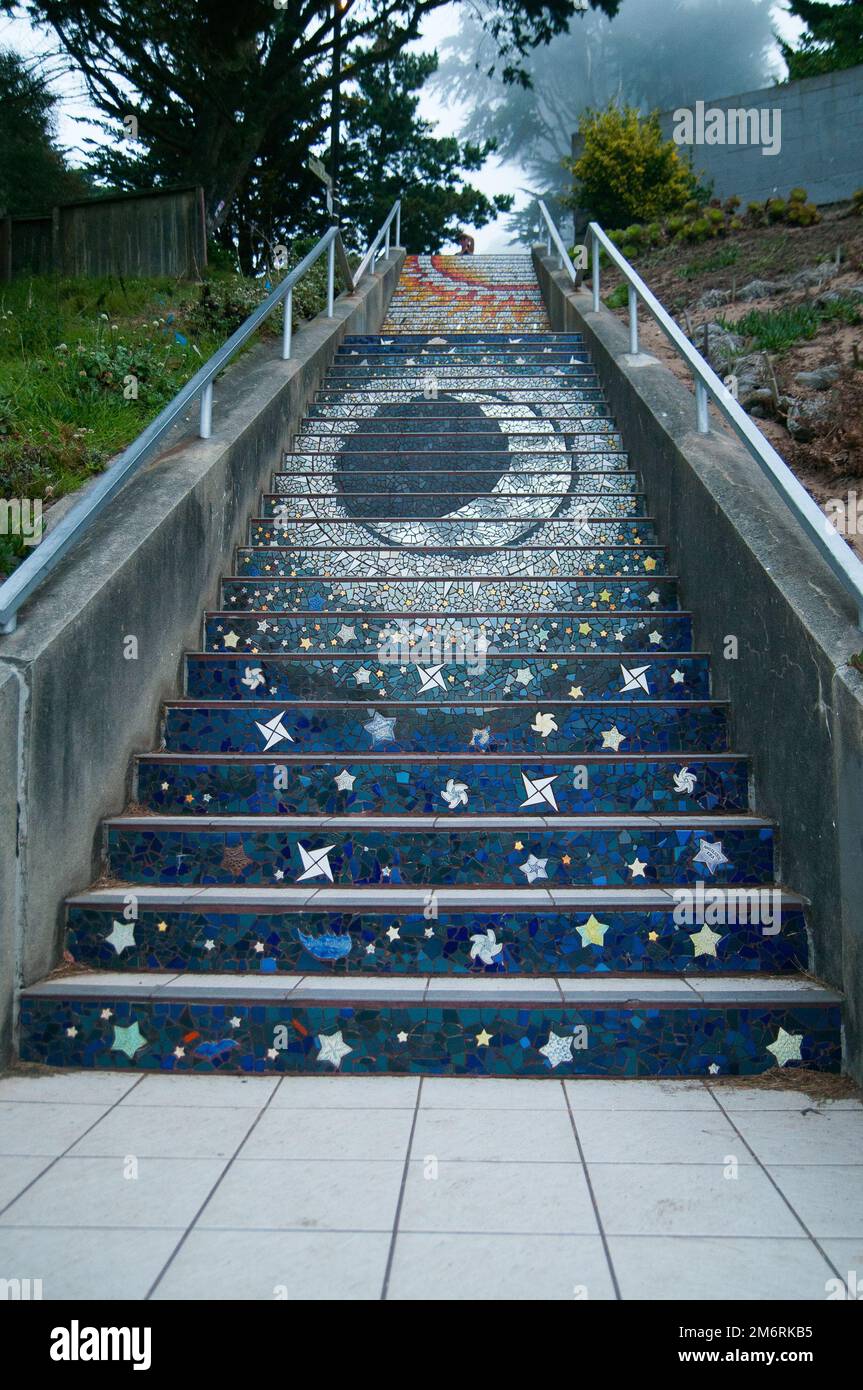 Mosaic stairs in san francisco Stock Photo - Alamy