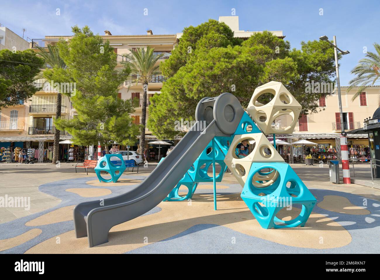 Rutsche, Spielplatz, Porto Cristo, Mallorca, Spanien Stock Photo