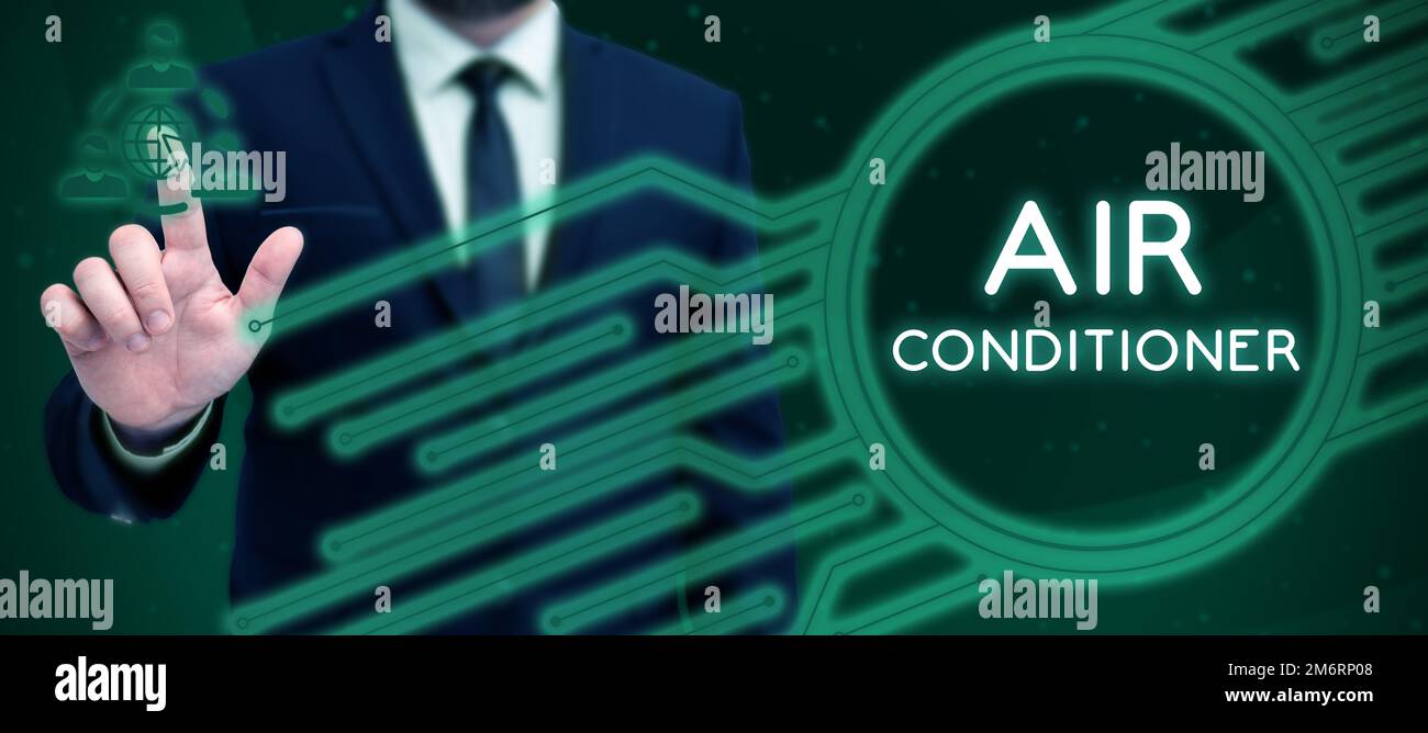 Conceptual display Air Conditioner. Concept meaning apparatus for washing air and controlling