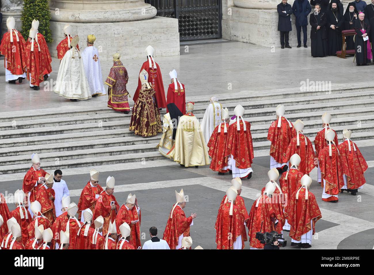 During the Funeral Mass for the Pope Emeritus Benedict XVI on January 5 ...