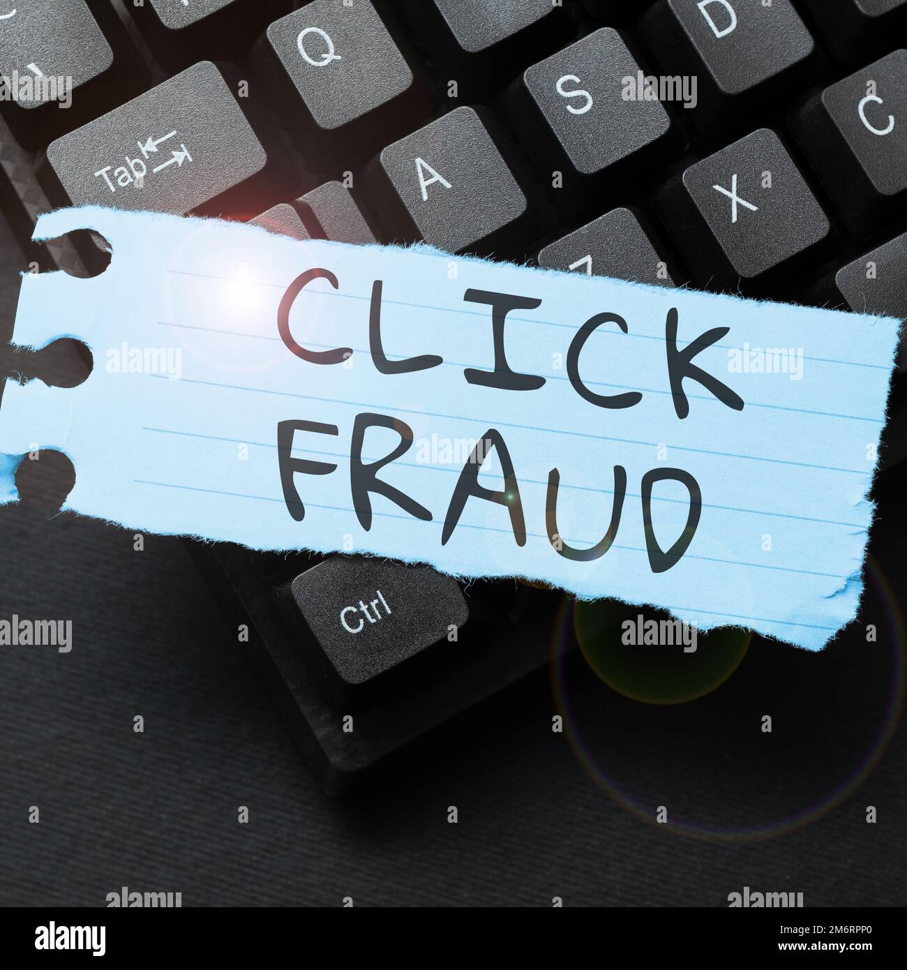 Writing displaying text Click Fraud. Concept meaning practice of repeatedly clicking on advertisement hosted website Stock Photo