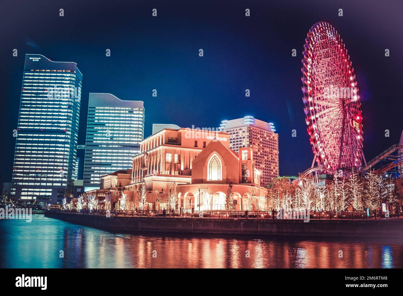 Night view of Yokohama Minato Mirai Stock Photo - Alamy